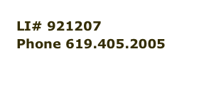 LI# 921207
Phone 619.405.2005
krusn56@gmail.com